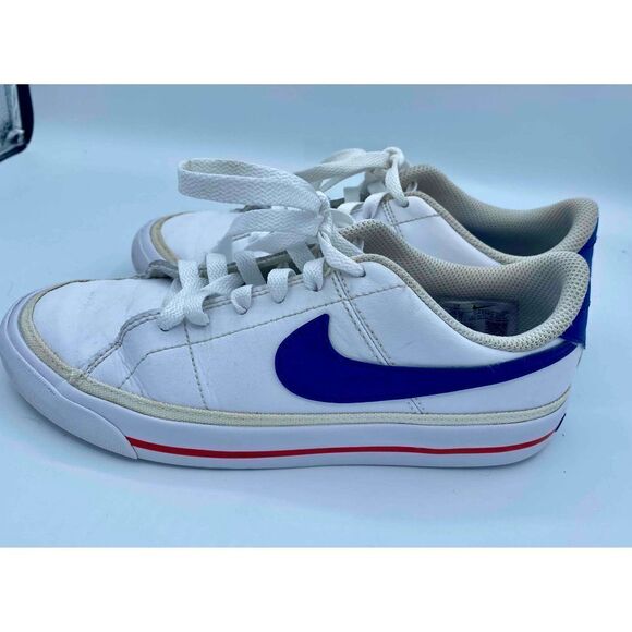 Nike Court Legacy GS Low Top White Royal Blue DA5380-107 Youth Athletic Size 4Y - Picture 2 of 5